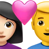 Couple With Heart - Woman: Light Skin Tone, Man: No Skin Tone — Apple