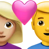 Couple With Heart - Woman: Medium-Light Skin Tone, Man: No Skin Tone — Apple