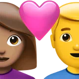 Couple With Heart - Woman: Medium Skin Tone, Man: No Skin Tone — Apple