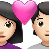 Couple With Heart: Woman, Person, Light Skin Tone — Apple