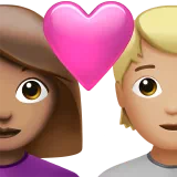 Couple With Heart: Woman, Person, Medium Skin Tone, Medium-Light Skin Tone — Apple