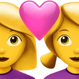 Couple with Heart: Woman, Woman — Apple