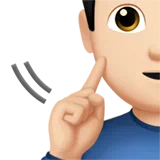 Deaf Man: Light Skin Tone — Apple