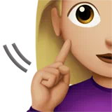 Deaf Woman: Medium-Light Skin Tone — Apple