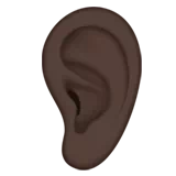 Ear: Dark Skin Tone — Apple