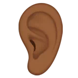 Ear: Medium-Dark Skin Tone — Apple
