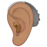 Ear with Hearing Aid: Medium Skin Tone — Apple