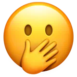 Face with Open Eyes and Hand Over Mouth — Apple