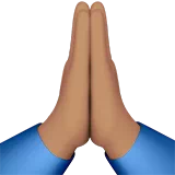 Folded Hands: Medium Skin Tone — Apple