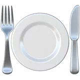 Fork and Knife with Plate — Apple