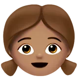 Girl: Medium Skin Tone — Apple