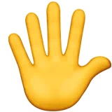 Raised Hand with Fingers Splayed — Apple