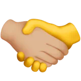 Handshake: Medium-Light Skin Tone, No Skin Tone — Apple