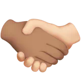 Handshake: Medium Skin Tone, Light Skin Tone — Apple