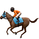 Horse Racing: Dark Skin Tone — Apple