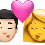키스 - 남자: 밝은 피부 톤, 여자: 피부 톤 없음 — Apple