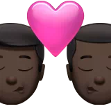 Kiss: Man, Man, Dark Skin Tone — Apple