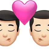 Kiss: Man, Man, Light Skin Tone — Apple