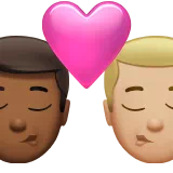 Kiss: Man, Man, Medium-Dark Skin Tone, Medium-Light Skin Tone — Apple