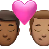 Kiss: Man, Man, Medium-Dark Skin Tone, Medium Skin Tone — Apple