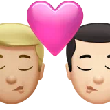 Kiss: Man, Man, Medium-Light Skin Tone, Light Skin Tone — Apple