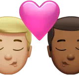 Kiss: Man, Man, Medium-Light Skin Tone, Medium-Dark Skin Tone — Apple