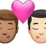 Kiss: Man, Man, Medium Skin Tone, Light Skin Tone — Apple