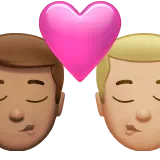 Kiss: Man, Man, Medium Skin Tone, Medium-Light Skin Tone — Apple