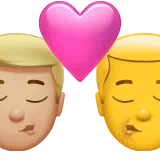 Kiss - Man: Medium-Light Skin Tone, Man: No Skin Tone — Apple
