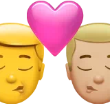 Kiss - Man: No Skin Tone, Man: Medium-Light Skin Tone — Apple