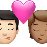 Kiss: Man, Person, Light Skin Tone, Medium Skin Tone — Apple