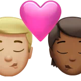 Kiss: Man, Person, Medium-Light Skin Tone, Medium-Dark Skin Tone — Apple