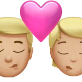 Kiss: Man, Person, Medium-Light Skin Tone — Apple