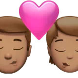 Kiss: Man, Person, Medium Skin Tone — Apple