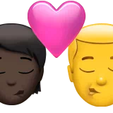 Kiss: Person, Man, Dark Skin Tone, No Skin Tone — Apple