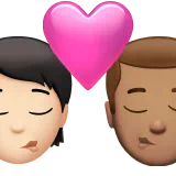 Kiss: Person, Man, Light Skin Tone, Medium Skin Tone — Apple
