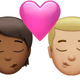 Kiss: Person, Man, Medium-Dark Skin Tone, Medium-Light Skin Tone — Apple