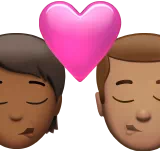 Kiss: Person, Man, Medium-Dark Skin Tone, Medium Skin Tone — Apple