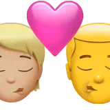키스: 사람, 남자, Medium-밝은 피부 톤, 피부 톤 없음 — Apple