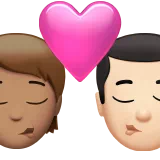 Kiss: Person, Man, Medium Skin Tone, Light Skin Tone — Apple