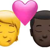 Kiss: Person, Man, No Skin Tone, Dark Skin Tone — Apple