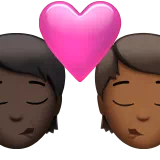 Kiss: Person, Person, Dark Skin Tone, Medium-Dark Skin Tone — Apple