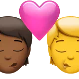 Kiss: Person, Person, Medium-Dark Skin Tone, No Skin Tone — Apple