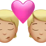 Kiss: Person, Person, Medium-Light Skin Tone — Apple