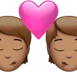 Kiss: Person, Person, Medium Skin Tone — Apple