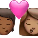 Kiss: Person, Woman, Medium-Dark Skin Tone, Medium Skin Tone — Apple