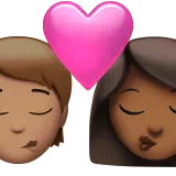 Kiss: Person, Woman, Medium Skin Tone, Medium-Dark Skin Tone — Apple