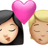 Kiss: Woman, Person, Light Skin Tone, Medium-Light Skin Tone — Apple