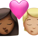 Kiss: Woman, Person, Medium-Dark Skin Tone, Medium-Light Skin Tone — Apple