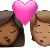 Kiss: Woman, Person, Medium-Dark Skin Tone, Medium Skin Tone — Apple